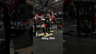 High bar squat 185kg 5RM motivation foryou fyp yt ytshort powerlifting bodybuilding [upl. by Hinch]