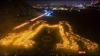 Hogmanay begins with 40k people in torch lit procession Scotland  BBC News  31st December 2019 [upl. by Karina733]