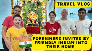 Foreigner invited by friendly Indian into their home in Maharashtra during Ganpati videshi [upl. by Ayrb181]