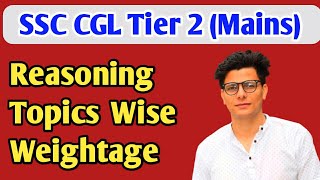 SSC CGL Tier 2 Mains Reasoning Topic wise Weightage ssccgl2023 [upl. by Aicena]