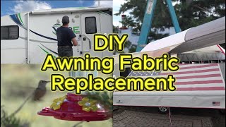 CF21 DIY RV Patio Awning Fabric Replacement leaveshade Part 2 [upl. by Haimaj648]