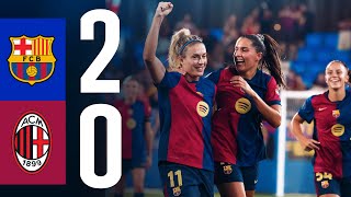 HIGHLIGHTS  FC BARCELONA 2 vs 0 AC MILAN  GAMPER 2024 [upl. by Seena]