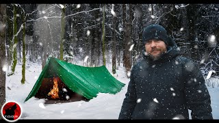 Two Nights Without a Tent in a Winter Storm  Camping Adventure [upl. by Loats969]