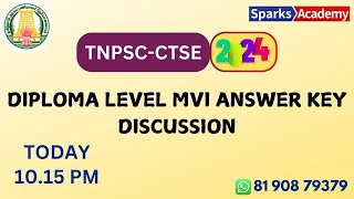 TNPSC 2024 MVI AUTO AND MECH ANSWER KEY l Sparks Academy [upl. by Evatsug]