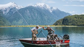 Pesca en Lago Yelcho Fly Fishing Tour Patagonia Chile junto a Matapiojo Lodge Aguas Arriba ESPN [upl. by Akinohs688]