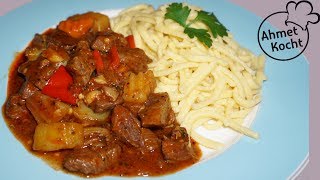 Gulasch mit Spätzle  Ahmet Kocht  kochen  Folge 271 [upl. by Selina394]