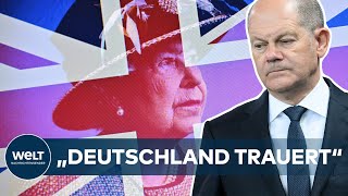 quotAUCH DEUTSCHLAND TRAUERTquot Kanzler Scholz würdigt Queen Elizabeth II  WELT Thema [upl. by Gisser]