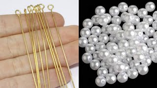 How To Make Simple And Beautiful Pearl Earrings At Home  DIY  Pearls Jewelry Making  uppunutihome [upl. by Adnawot]