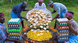 BREAD OMELETTE  Eggs with Bread  Quick Simple Easy Egg Recipe Cooking in Village  Fastest Omelet [upl. by Anica]