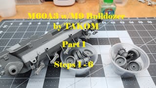 M60A3 wM9 Bulldozer by TAKOM Part 1 Steps 16 of Assembly [upl. by Carlos]