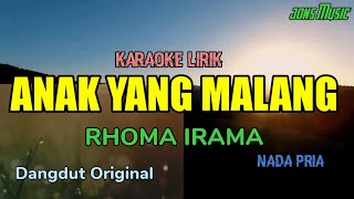 KARAOKE DANGDUT  ANAK YANG MALANG  RHOMA IRAMA  NADA PRIA [upl. by Morissa799]