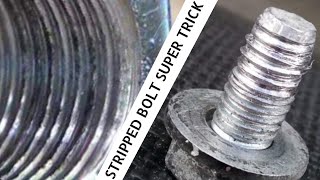 Stripped boltcross threaded bolt SUPER FIX Great great video Super Trick [upl. by Anotyal]