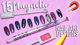 15 Magnetic Nail Art Designs [upl. by Malcah456]