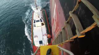 How a pilot gets off a fairly large ship [upl. by Ollayos]