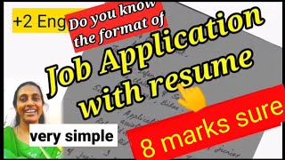 Job application letter with resumeA sure question in plus two English [upl. by Yelrahs]