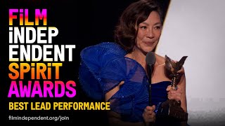 MICHELLE YEOH wins BEST LEAD PERFORMANCE at the 2023 Film Independent Spirit Awards [upl. by Lowney]