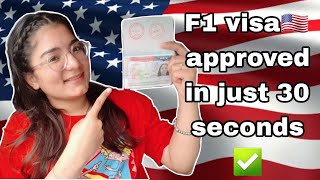 F1 Visa Approved✅ In Just 30 Seconds🇺🇸  Delhi Consulate  USA Interview Experience  Yana In USA [upl. by Ifill]