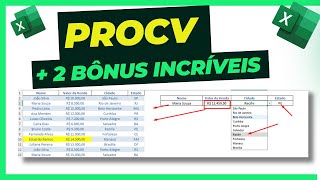 Como fazer procv no excel 2 Bônus Extras [upl. by Anyaled]