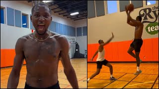 Jonathan Kuminga showing crazy improvements this summer on his shooting amp handles [upl. by Berhley907]