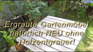 Kleiner ergrauter Gartentisch wird wieder wie NEU [upl. by Corly223]