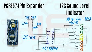 STM32 Interfacing PCF8574 Pin Expander LED Sound Level Indicator Over I2C [upl. by Igic]