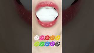 ASMR COLORFUL WATER LIPS ICE EMOJI FOOD 입술 얼음 이모지 먹방 sped up [upl. by Dragon411]