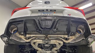 A90 Supra INSANE Titanium Exhaust  New Turbo [upl. by Ayekam951]