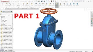 Solidworks tutorial  Design of Gate valve in Solidworks Part 1 [upl. by Necila]