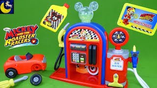 Mickey and the Roadster Racers Gas Station Play Set Race Car Toys [upl. by Kassab814]