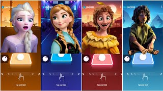 Disney Princesses Songs on YouTube  Let It Go Vs Into The Unknown Vs Merida Vs Burno Tiles Hop [upl. by Issy870]