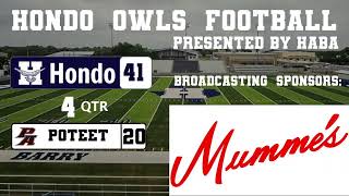 Hondo Owls Varsity Football vs Poteet Aggies [upl. by Rossi859]