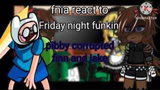 【my au】fnia react to fnf “pibby corrupted finn and jake“12 [upl. by Pejsach329]