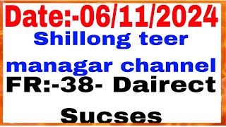 Date06112024 Shillong Teer manager channel 100�lculation formula [upl. by Horton]