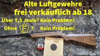 Alte Luftgewehre Ohne F im Fünfeck über 75 Joule Trotzdem Frei ab 18 [upl. by Arualana]