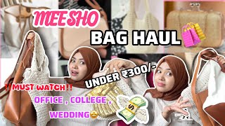 Meesho bag haul under ₹300💸😍 tote bag  sling bag  clutch  shaadi wear bags  afforded finds🤩 [upl. by Nylodnarb]