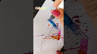 colourful letter J 💯🌈✨ shorts calligraphy art satisfying lettering asmrhandwriting [upl. by Elita429]