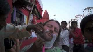 indian barbershops  shaving at ganges [upl. by Salchunas]