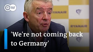 Ryanair CEO says Germany is losing out because of high airline fees  DW News [upl. by Harte]