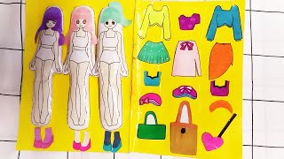 PAPER DIY HOW TO MAKE PAPER DOLL BOOK PRINCESS DAIRIES BACK TO SCHOOL OUTFIT EDITION [upl. by Shuma]