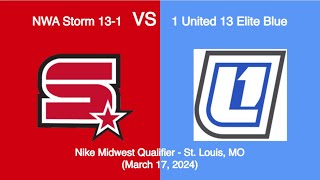 2024 NWA Storm 131 vs 1 United 13 Elite Blue [upl. by Casteel]