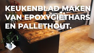 keukenblad van epoxygiethars en pallethout [upl. by Ynnob]