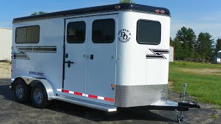 Tour the Double D Two Horse Bumper Pull Straight Load Horse Trailer [upl. by Shiri]