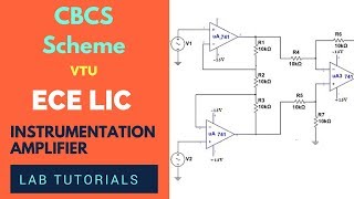 ece 4th sem Lab experiment vtu  Instrumentation Amplifier identica [upl. by Oznerol1]