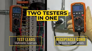 Digital MultiTester DMM with Receptacle Tester ET270 [upl. by Robbie269]