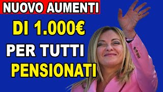 INPS CONFERMA AUMENTO DI 1000 EURO PER TUTTI I PENSIONATI [upl. by Hpotsirhc413]