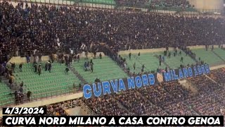 CURVA NORD MILANO A CASA CONTRO GENOA  Inter Milan vs Genoa 432024 [upl. by Yablon]