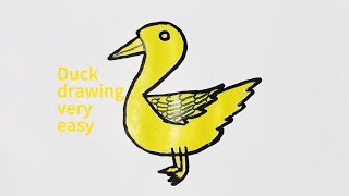 Duck drawing  How to draw a duck drawing very easy step by step  From number 2 [upl. by Asilahs]