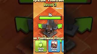 SPEAR THROWER LEVEL 0 TO MAX LEVEL  CLASH OF CLANS [upl. by Ylrac]