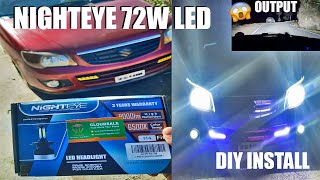 NightEye 72Watt Led HeadlightInstallation In My K10DIY InstallationNight Eye Response in Hills [upl. by Mikihisa]