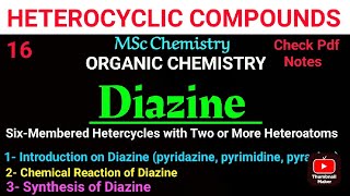 Diazine pyridazine pyrimidine pyrazineSYNTHESIS amp REACTION mscchemistrynotes heterocyclicnotes [upl. by Atnuhs731]